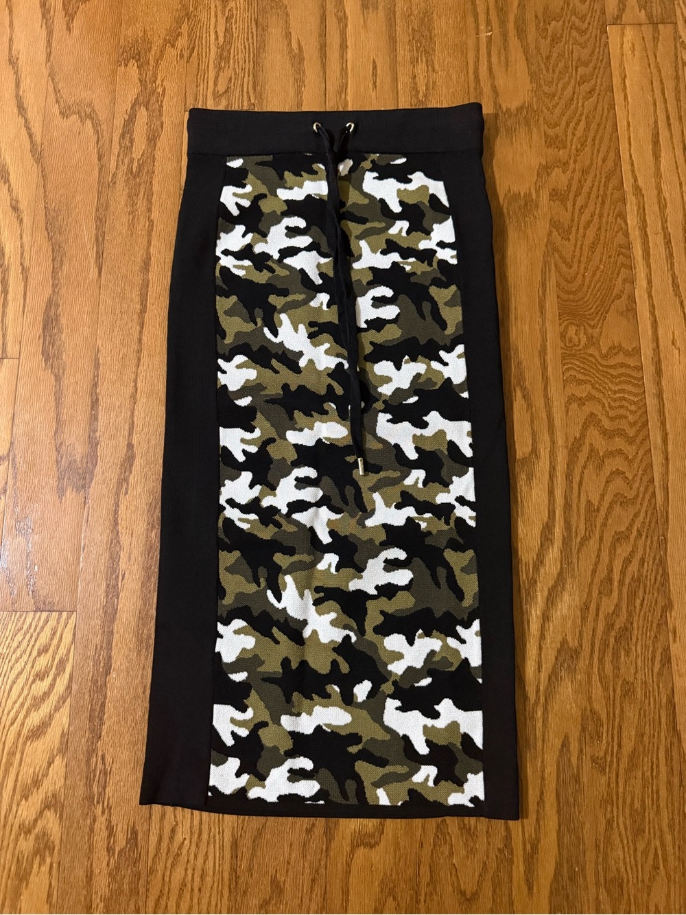 Michael Kors Black Olive Camo Pencil Skirt
